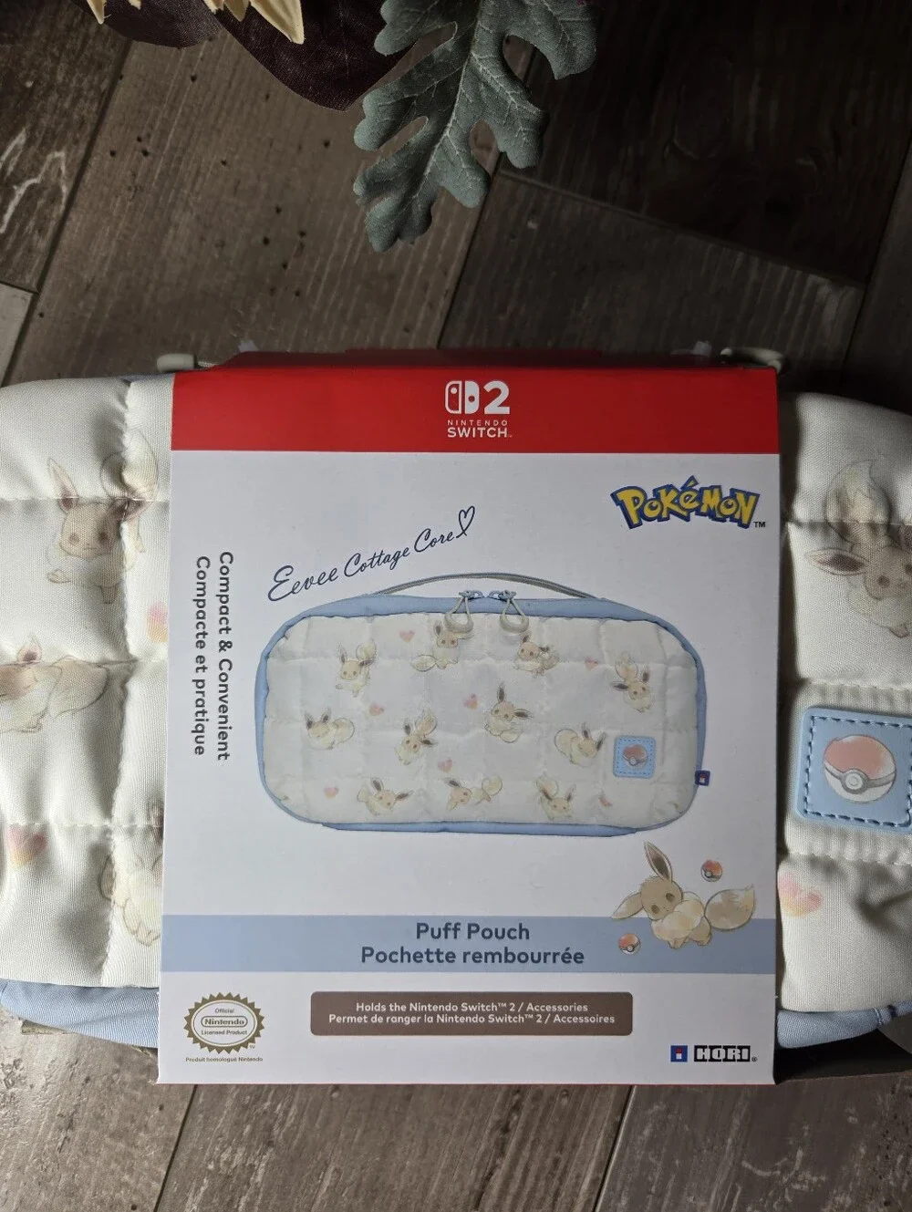 NWT Pokemon Nintendo Switch Carrying Case – Eevee Cottage Core – Puff Pouch